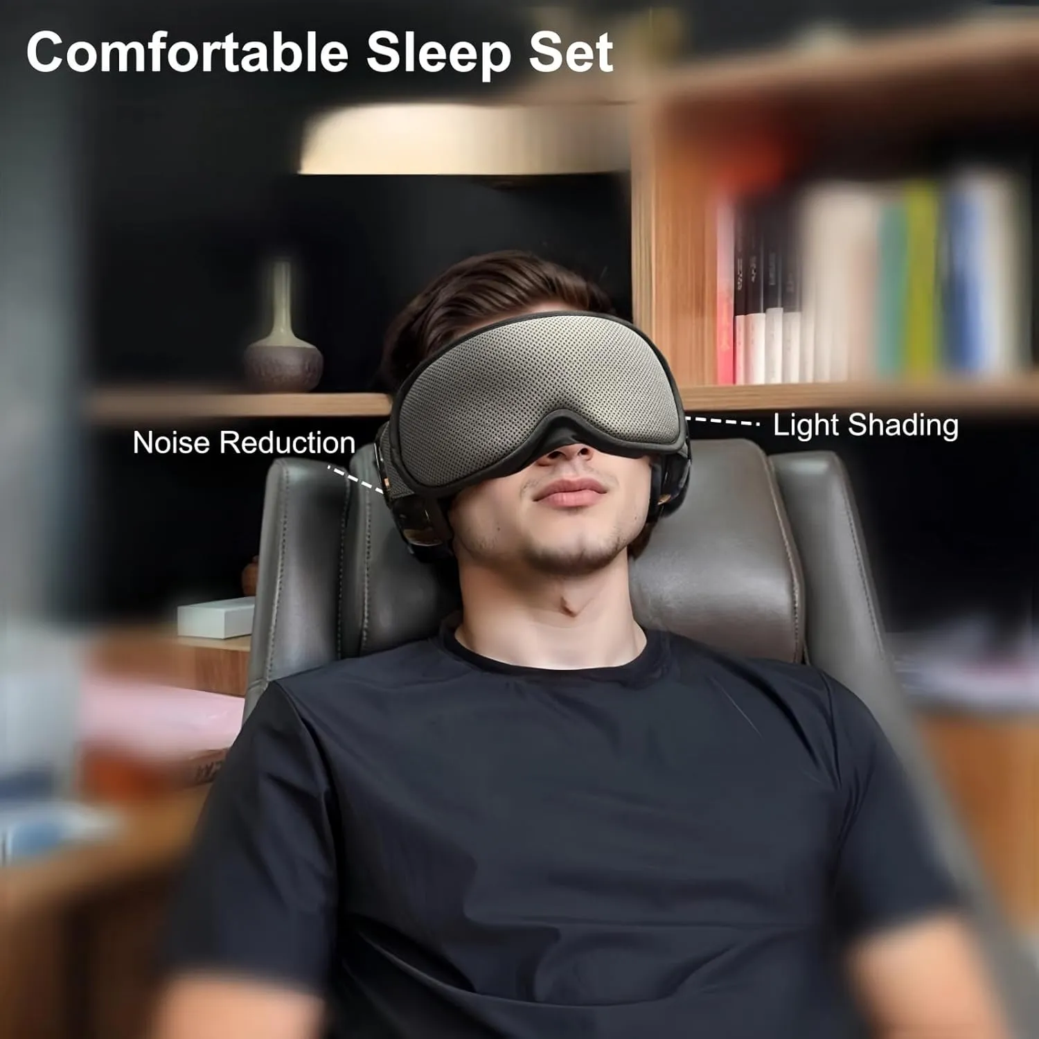 Noise Reduction Ear Muffs, Sound Proof Ear Protection, NRR 30dB, 3D Light-Blocking Sleep Mask,Deep Sleep Set