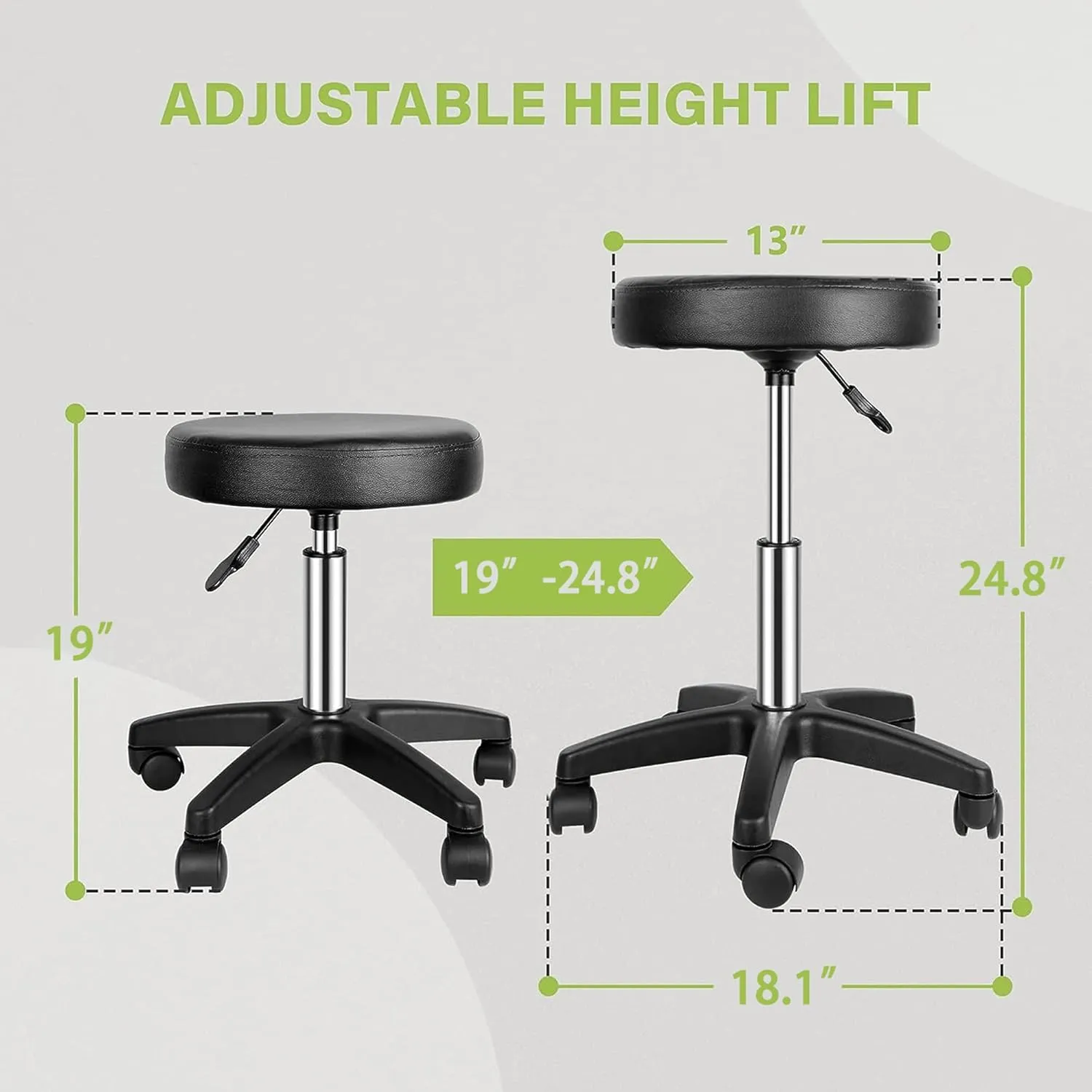 Nova Microdermabrasion Adjustable Hydraulic Rolling Swivel Salon Stool Chair Tattoo Massage Facial Spa Stool Chair