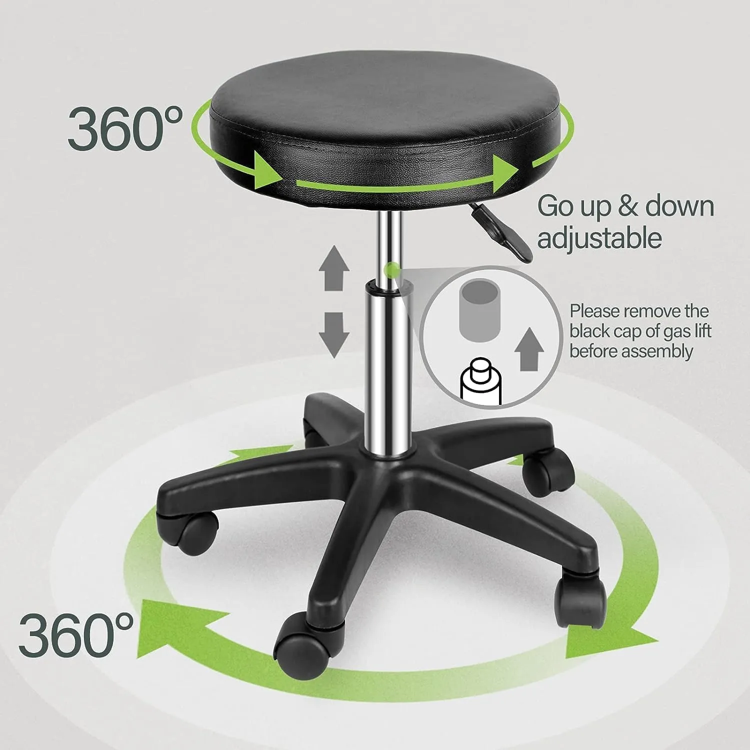 Nova Microdermabrasion Adjustable Hydraulic Rolling Swivel Salon Stool Chair Tattoo Massage Facial Spa Stool Chair