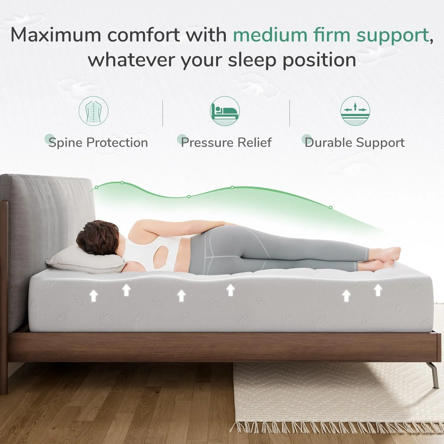 Novilla King Mattress, 12 Inch King Size Memory Foam Mattress with Comfort Foam for Pressure Relief & Cool Fresh Sleep, Removable Washable Cover,Mattresses in a Box,Medium Firm