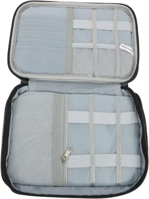 NUOBESTY Travel Digital Accessories Organizer Bag Dual Storage Case for Cables Headphones Watch Bands and More Compact Electronic Accessories Pouch for Travel and Daily Use