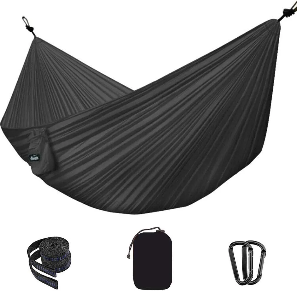 Nylon Single & Double Hammock Adult Camping Outdoor Backpacking Travel Survival Garden Swing Hunting Sleeping Bed Portable Hammock