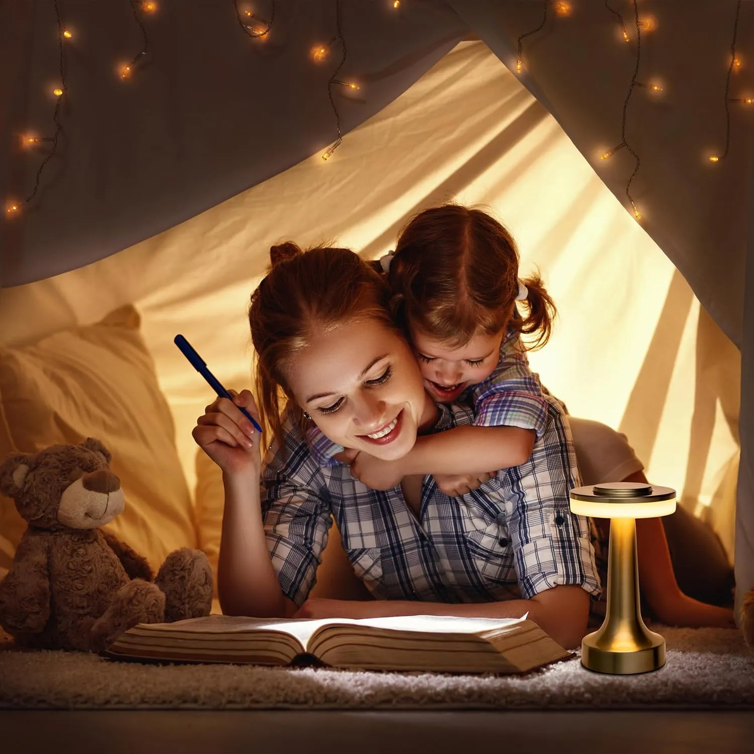 O’Bright Portable LED Table Lamp with Touch Sensor, 3-Levels Brightness, Rechargeable Battery Up to 48 Hours Usage, Night Light for Kids Nursery, Nightstand Lamp, Bedside Lamp (Matte Black)