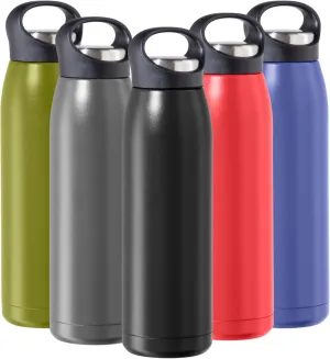 OGGI Freestyle Stainless Steel Insulated Water Bottle- Double Wall Vacuum Insulated, Travel Thermos, 23oz(680ml), Black