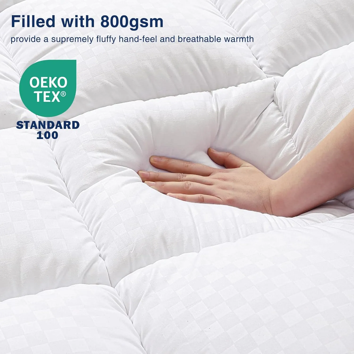 OLANLY Dual-Layer 4 Inch King Size Memory Foam Mattress Topper for Back Pain, 2 Inch Cooling Pillow Top Mattress Pad Cover and 2 Inch Gel Memory Foam Topper, Deep Elastic Pocket, White