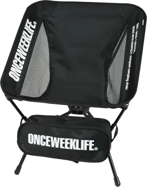 ONCEWEEKLIFE® Compact Camping Chair - Folding Chair, Foldable Lightweight Foldable Outdoor Chairs for Hiking Mountaineering Beach, and Backpacking 330 lbs Capacity (Black)