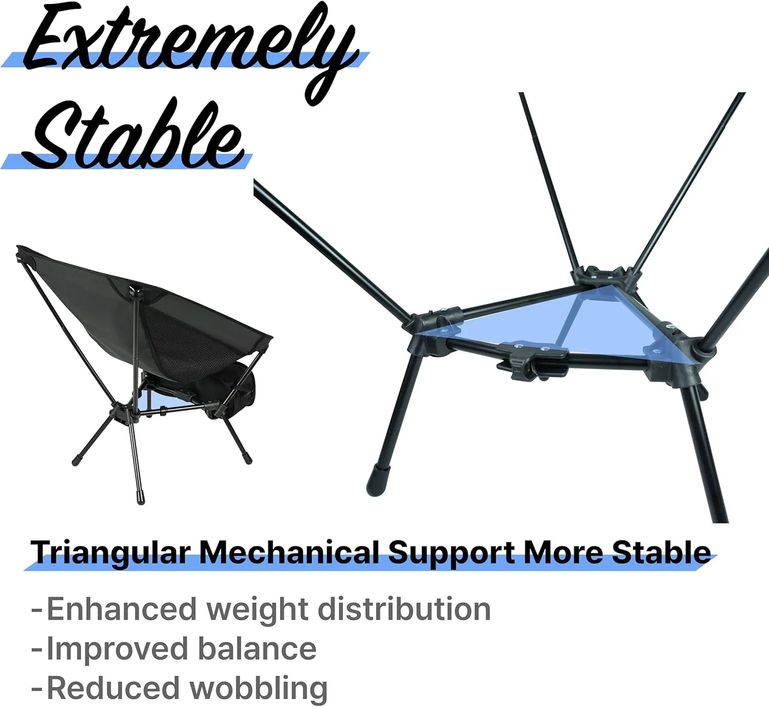 ONCEWEEKLIFE® Compact Camping Chair - Folding Chair, Foldable Lightweight Foldable Outdoor Chairs for Hiking Mountaineering Beach, and Backpacking 330 lbs Capacity (Black)