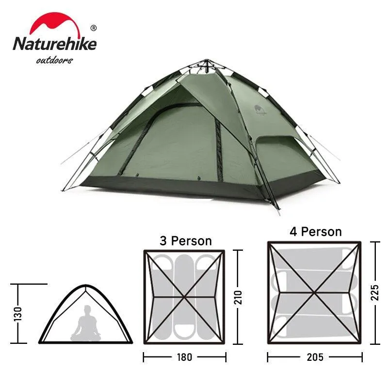 One-touch Tent 3-4 Person Travel Festival Sun Shelter Portable Tent