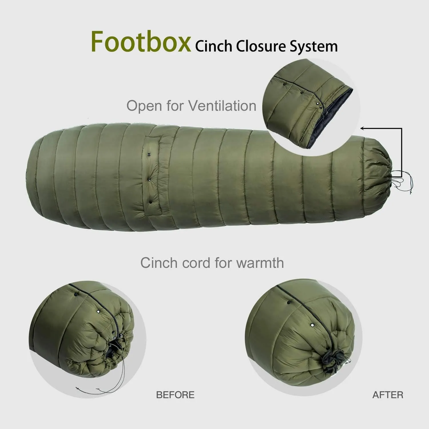 Onewind Hammock Top Quilt with Footbox, Lightweight and Portable Sleeping Quilt Camping Sleeping Bag for Backpacking and Hiking