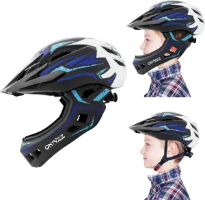 ONTYZZ Kids Bicycle Helmet Kids Adjustable Safety Full Face Helmet Lightweight Toddler Mountain Full Bike Helmet for Skating Cycling Scooter for Child