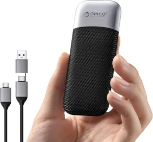 ORICO 1TB Portable SSD, Up to 1050MB/s, Compact with 2 in 1 USB C & A Cable, External Solid State Drives, Reliable Storage for USB C Smartphone, Tablet, PC - M10PRO