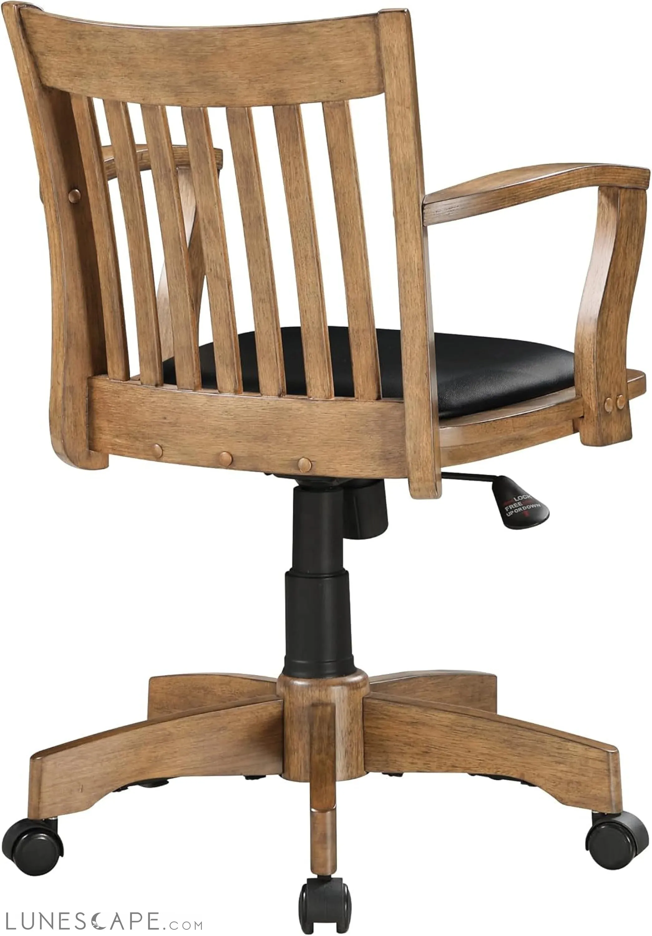 OSP Home Furnishings Deluxe Wood Banker'S Desk Chair with Padded Seat,