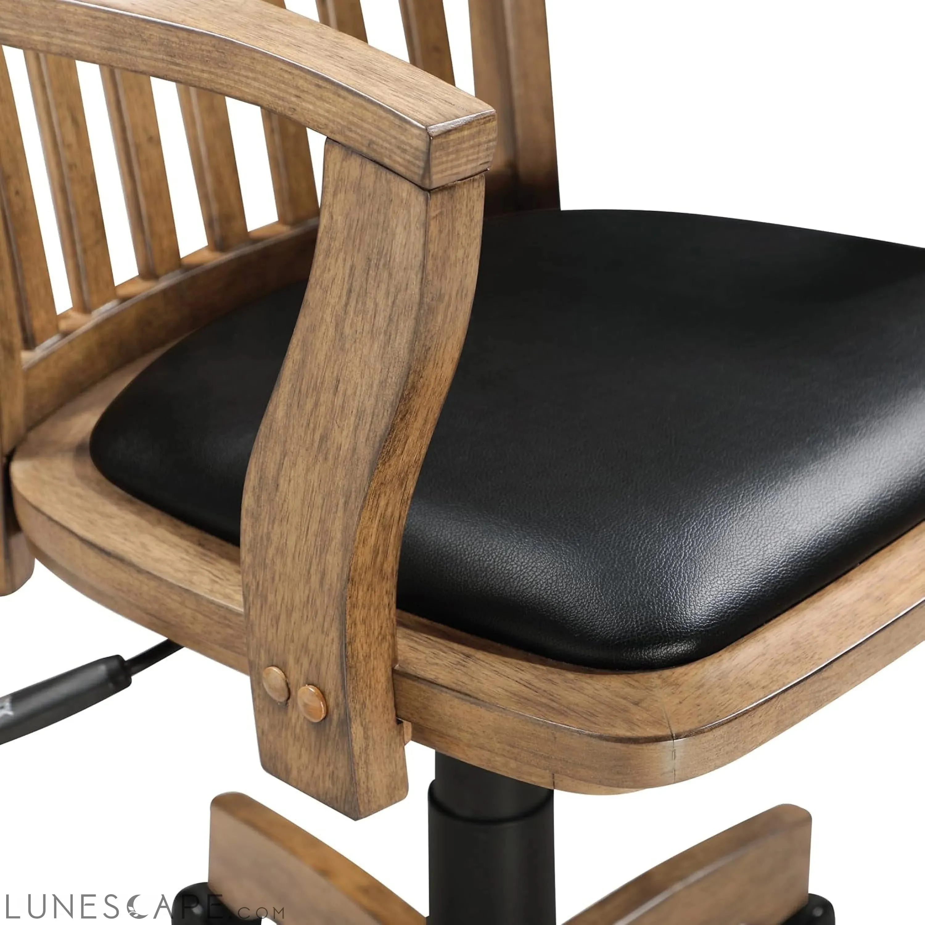 OSP Home Furnishings Deluxe Wood Banker'S Desk Chair with Padded Seat,