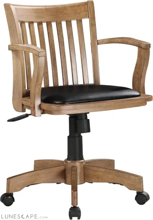 OSP Home Furnishings Deluxe Wood Banker'S Desk Chair with Padded Seat,