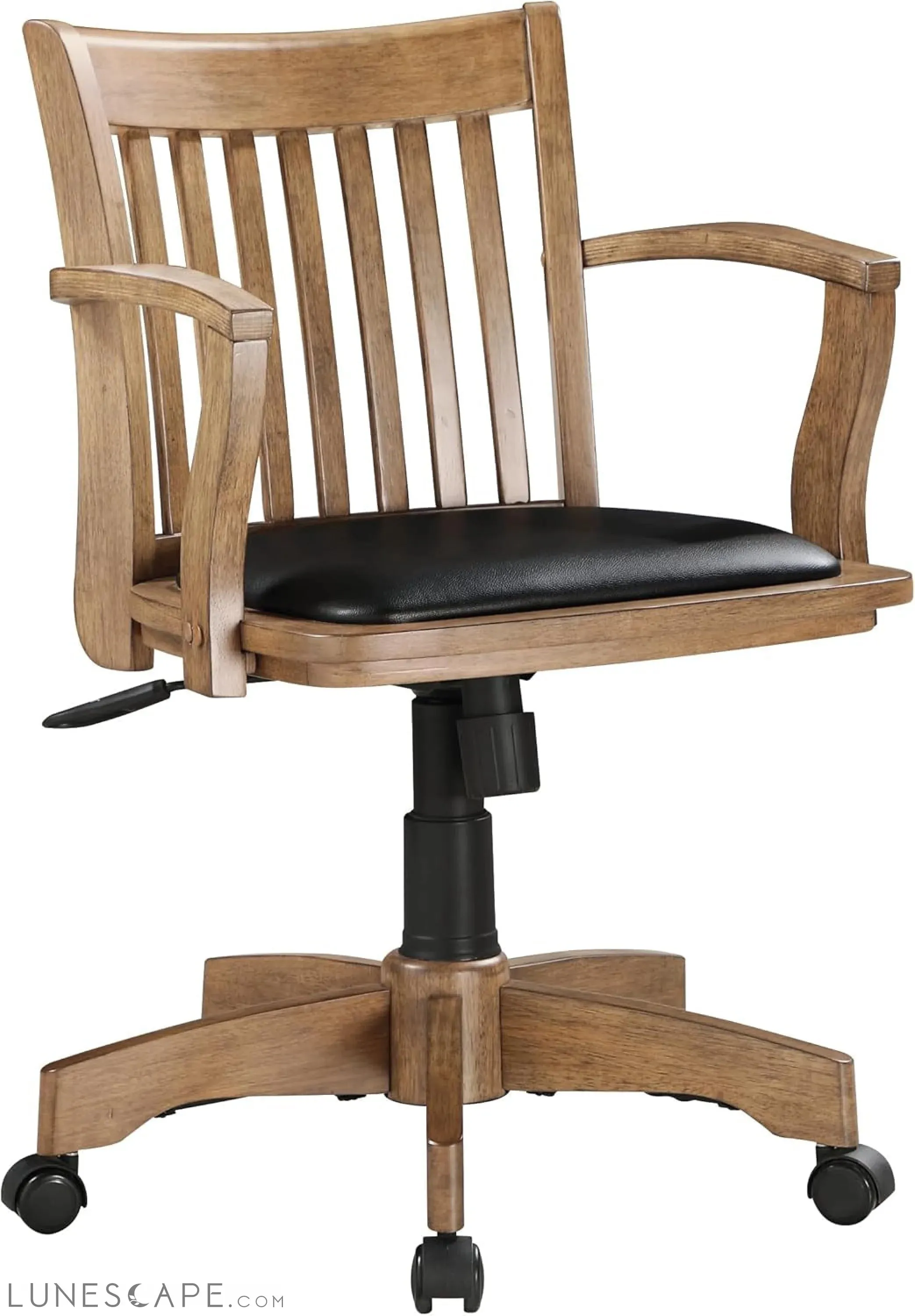 OSP Home Furnishings Deluxe Wood Banker'S Desk Chair with Padded Seat,