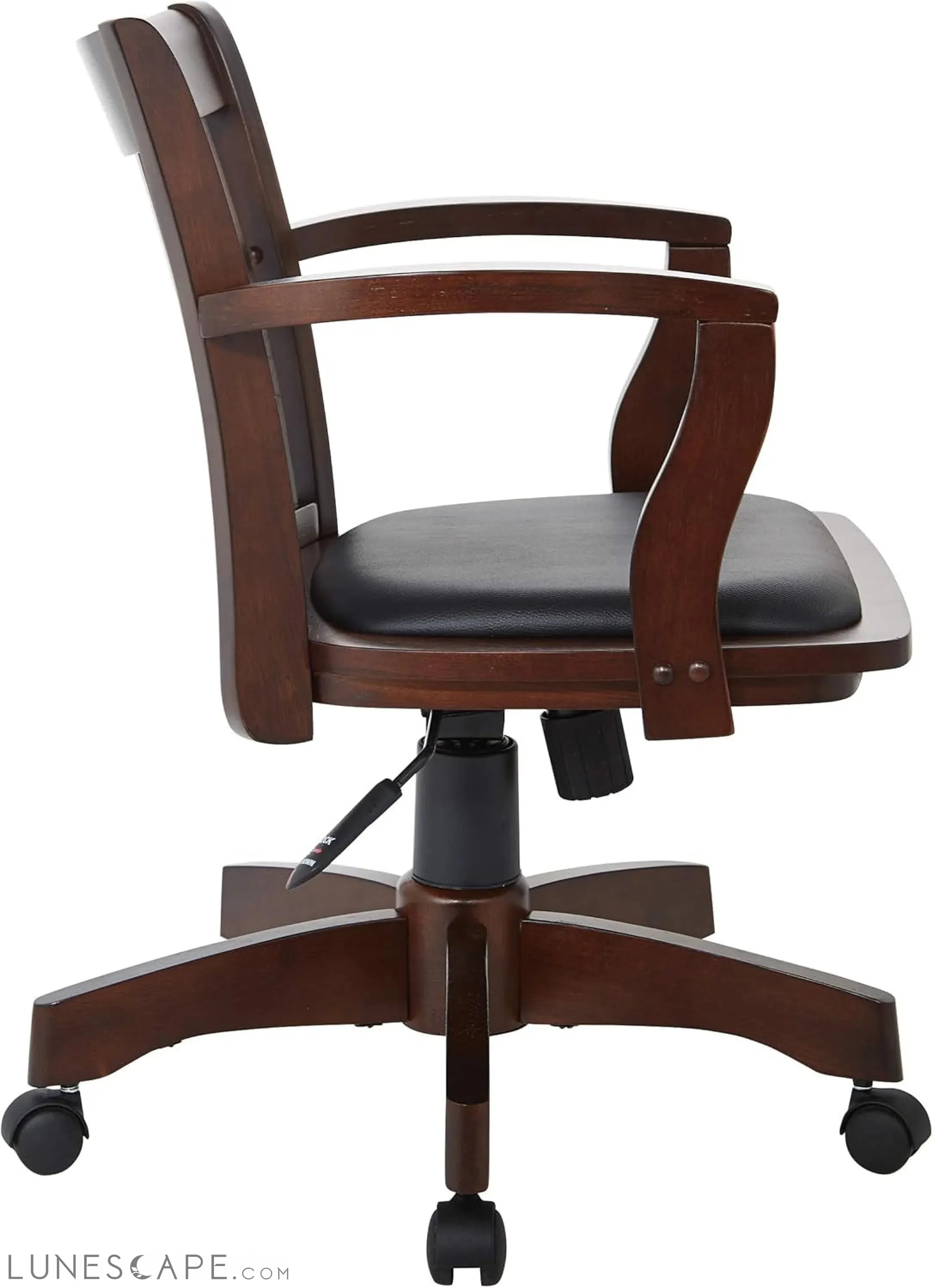 OSP Home Furnishings Deluxe Wood Banker'S Desk Chair with Padded Seat,