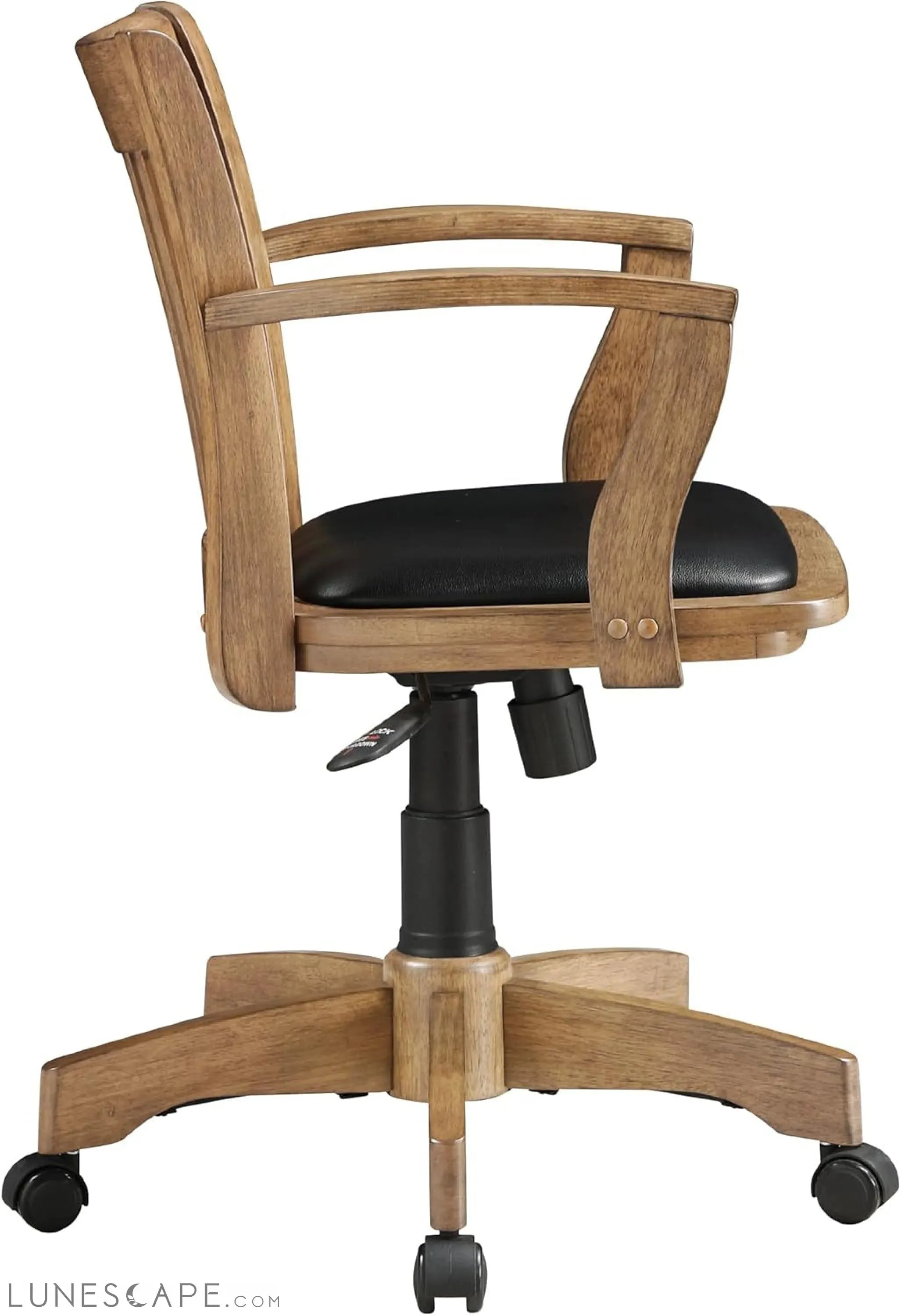 OSP Home Furnishings Deluxe Wood Banker'S Desk Chair with Padded Seat,
