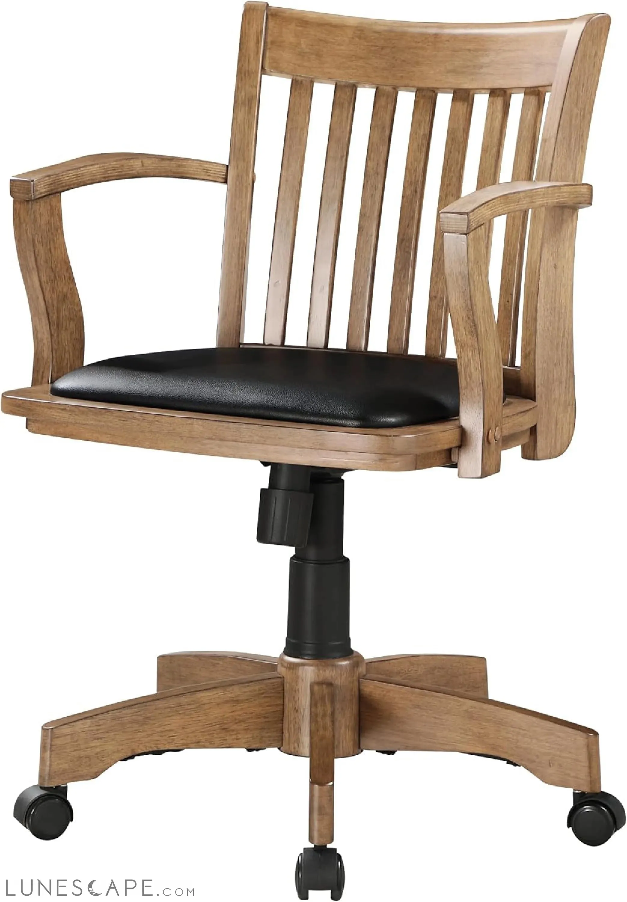OSP Home Furnishings Deluxe Wood Banker'S Desk Chair with Padded Seat,