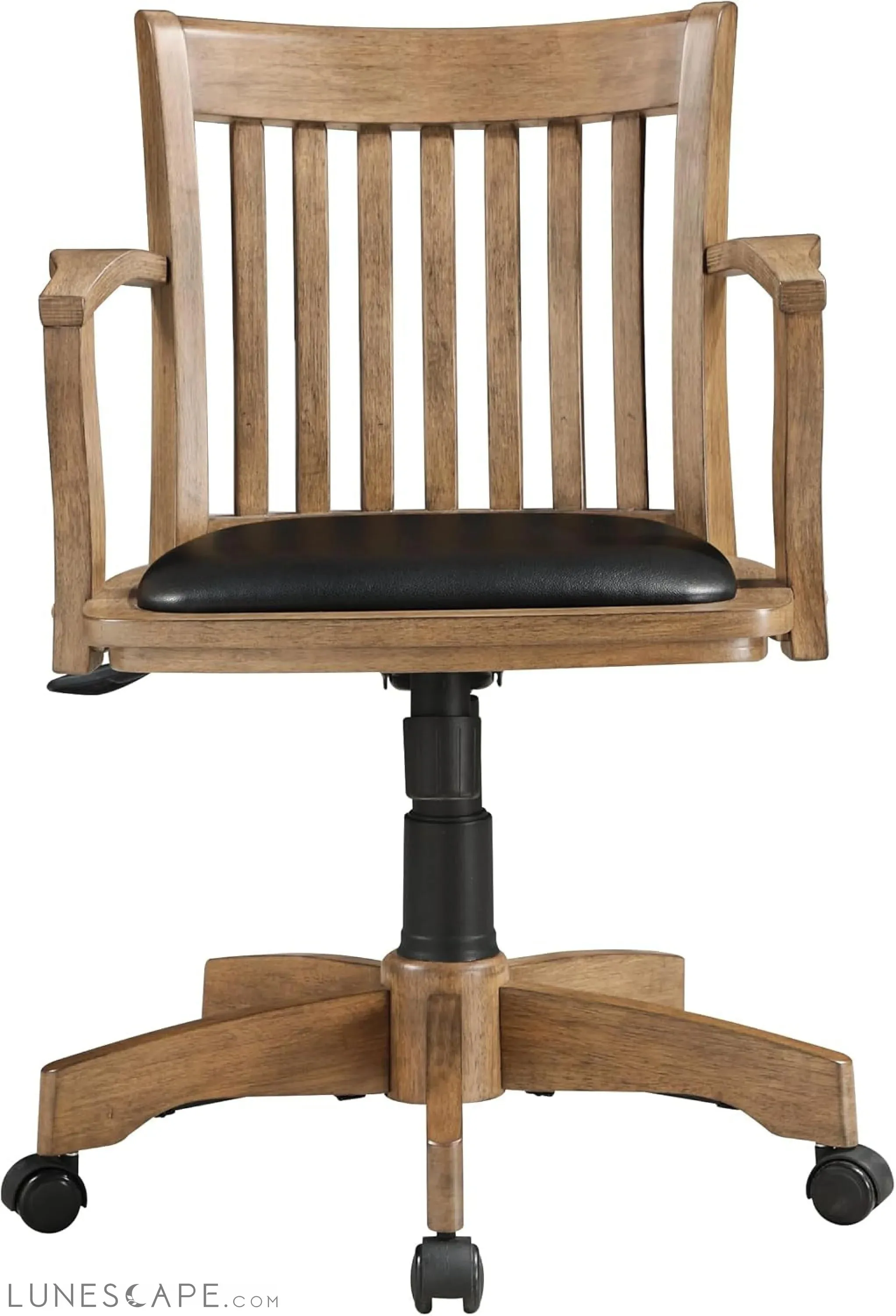 OSP Home Furnishings Deluxe Wood Banker'S Desk Chair with Padded Seat,