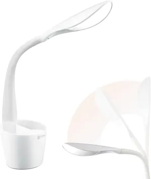 OttLite LED Desk Lamp Space Organizer with Flexible Neck Height - 4 Brightness Settings with Touch Activated Controls, Energy-Efficient Natural Daylight LEDs for Home Office, Desk, & Dorms