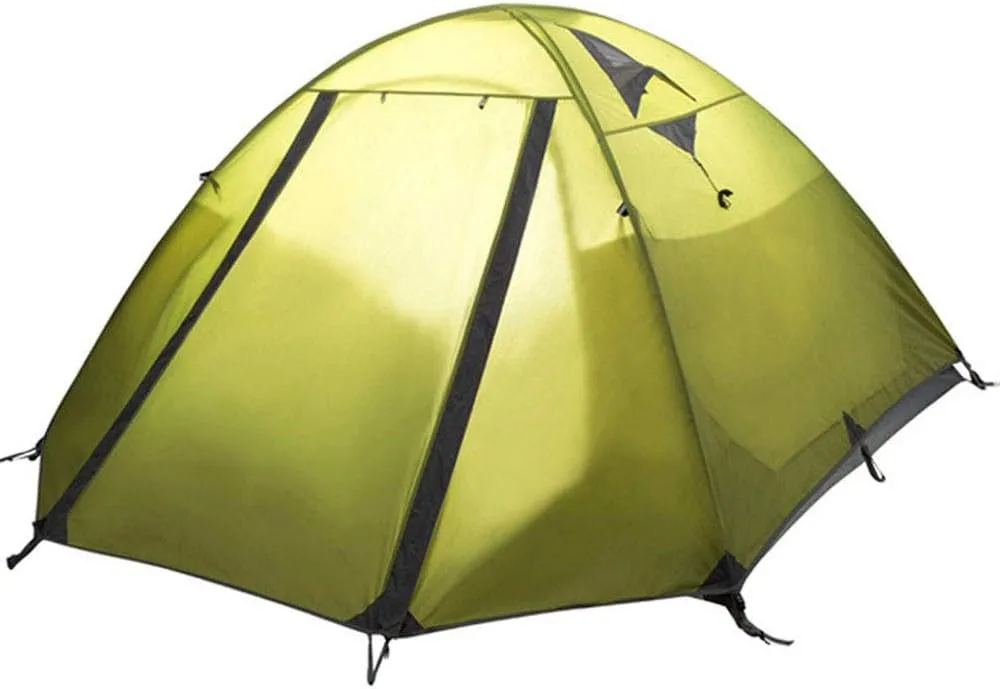Outdoor Backpack Tent 3-Season Winter Tent 4 Persons Double Layer Camping Tent Backpacking Tent for Camping Hiking Travel Climbing Night Cat Camping Tent, 130x240cm, Green