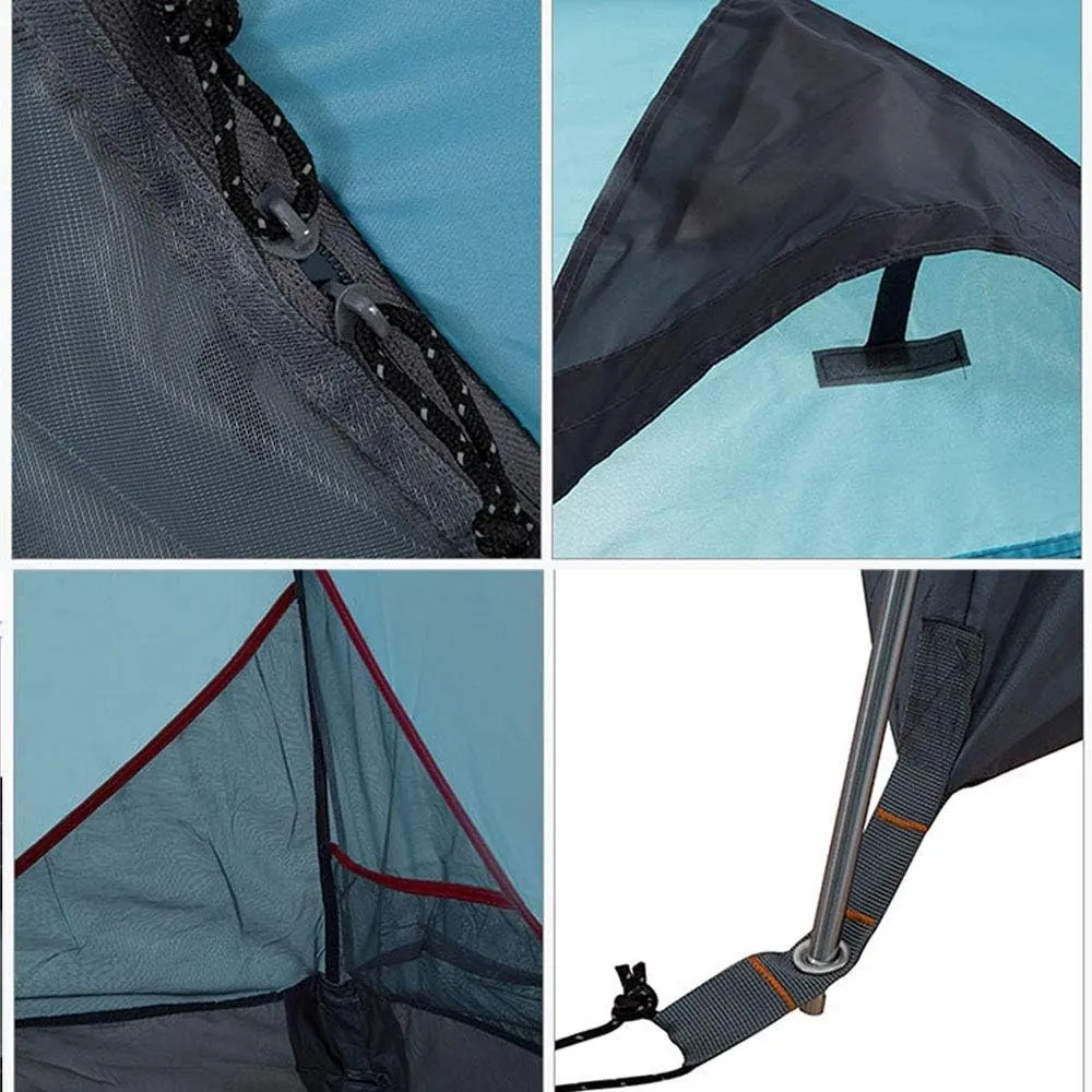Outdoor Backpack Tent 3-Season Winter Tent 4 Persons Double Layer Camping Tent Backpacking Tent for Camping Hiking Travel Climbing Night Cat Camping Tent, 130x240cm, Green