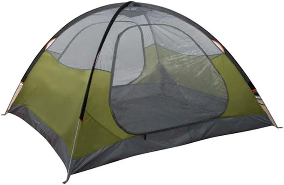 Outdoor Backpack Tent 3-Season Winter Tent 4 Persons Double Layer Camping Tent Backpacking Tent for Camping Hiking Travel Climbing Night Cat Camping Tent, 130x240cm, Green