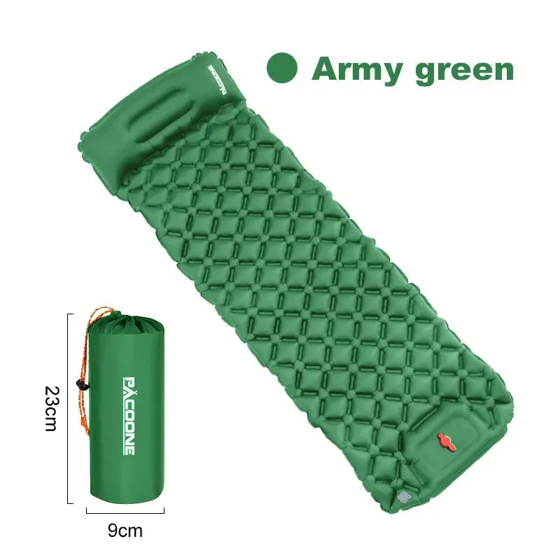 Outdoor Camping Inflatable Sleeping Pad with Built-in Pump