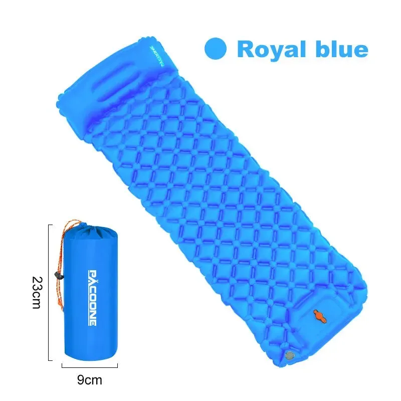 Outdoor Camping Inflatable Sleeping Pad with Built-in Pump