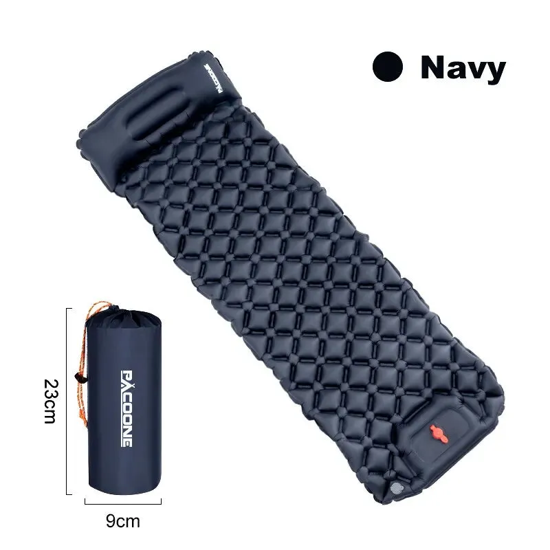Outdoor Camping Inflatable Sleeping Pad with Built-in Pump