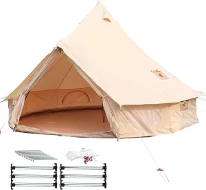 Outdoor Camping Tent Tent 10-12 Persons Canvas Tent 4-Season Tents for Camping Waterproof for Family Camping Outdoor Hunting (9.84ft) (9.84ft) ()