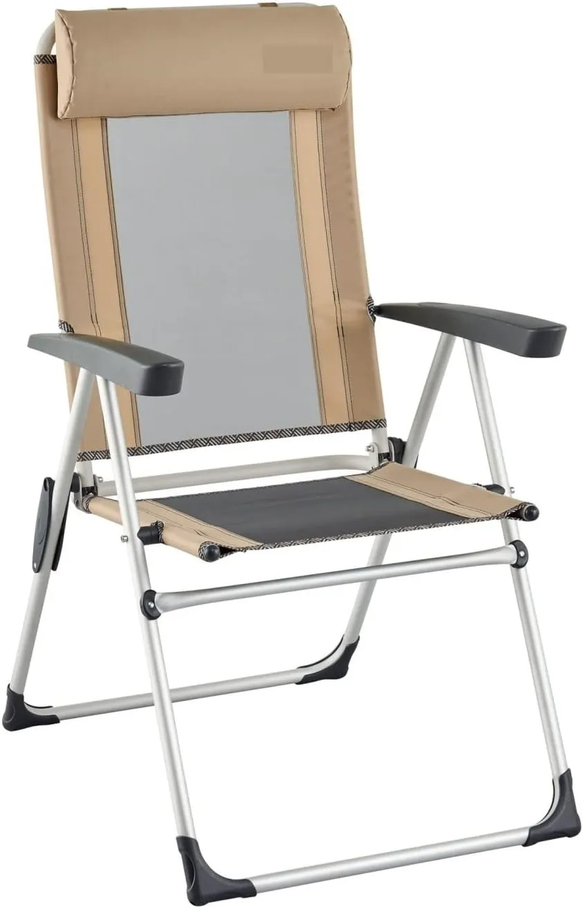 Outdoor Chair Folding Camping Chair Outdoor Deck Chair Portable Armchair Fishing Camping Seat Stool with Adjustable Backrest and Breathable Mesh Backrest Camping Chair Foldable Chair