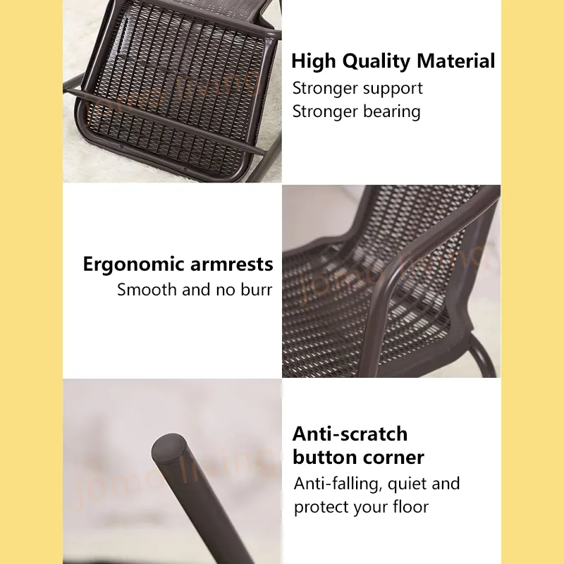 Outdoor Chairs & Table Set Balcony Coffee Table Leisure Rattan Chairs Glass Table Foldable Table