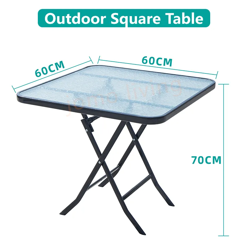 Outdoor Chairs & Table Set Balcony Coffee Table Leisure Rattan Chairs Glass Table Foldable Table