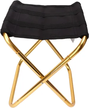 Outdoor Folding Chair Aluminum Alloy Fishing Chair Barbecue Camping Foldable Stool Portable Train Stool Black