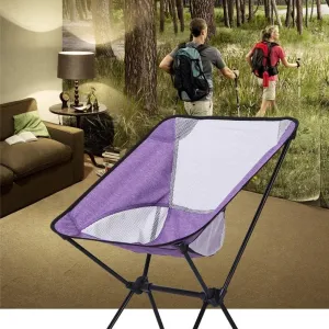 Outdoor Folding Chair Camping Chairs Mesh Breathable Fabric Thickened Steel Pipe with Storage Bag Portable Camp Chair Suitable for Fishing Camping Hiking Etc C
