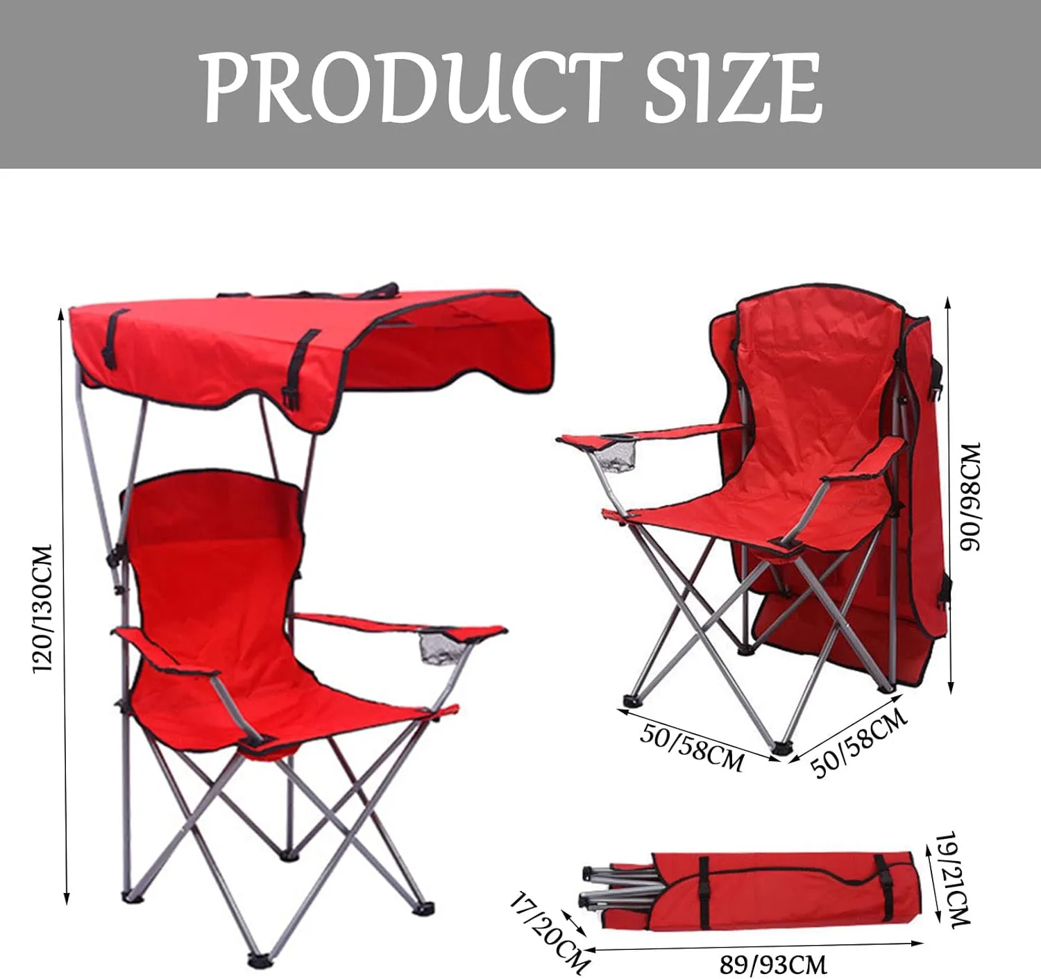 Outdoor Folding Chair Camping Heavy Duty Breathable Mesh Back Armrest Lawn Chairs Portable Camping Chair, with Cup Holder and Back Belt,A,50 * 120CM (A 58 * 130CM)
