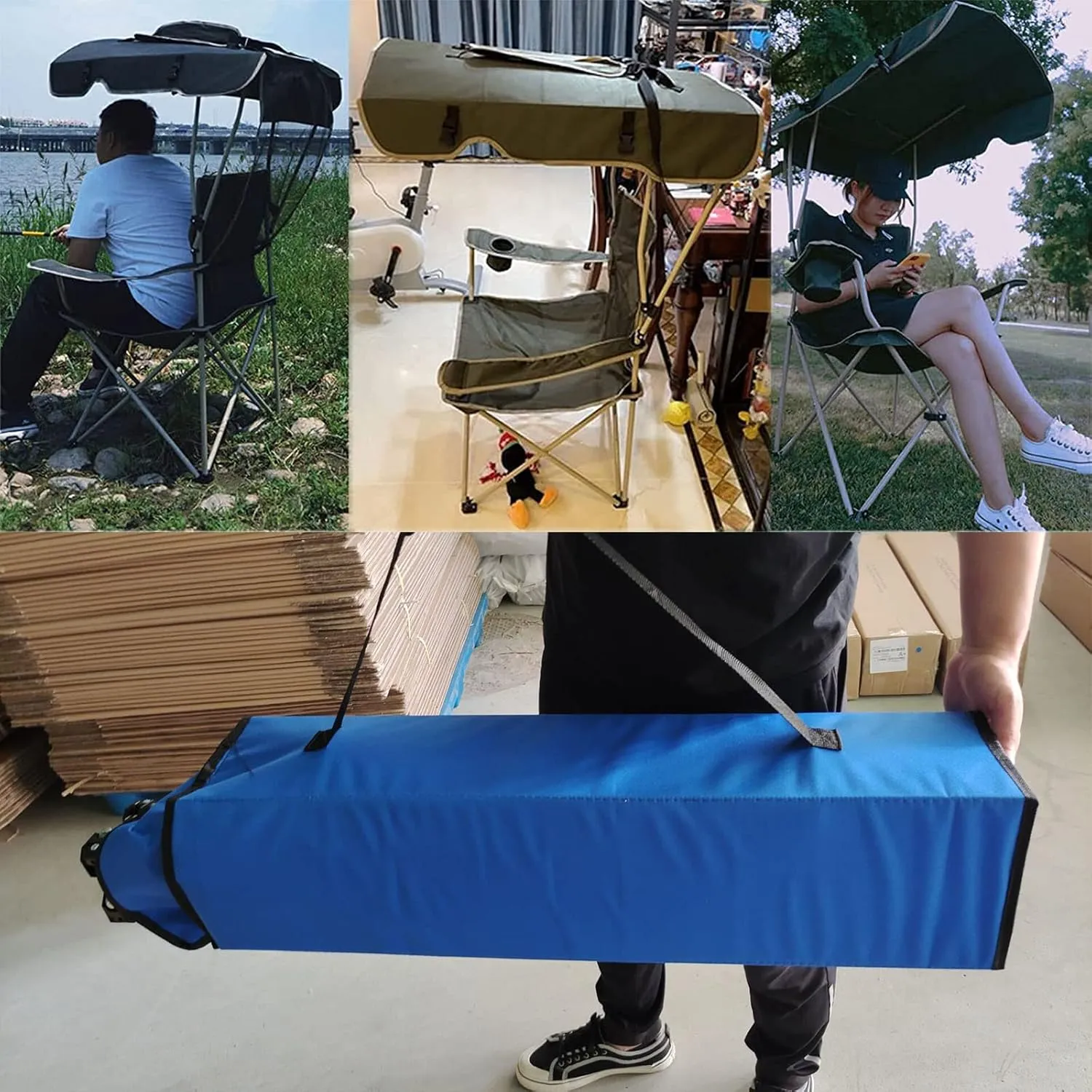 Outdoor Folding Chair Camping Heavy Duty Breathable Mesh Back Armrest Lawn Chairs Portable Camping Chair, with Cup Holder and Back Belt,A,50 * 120CM (A 58 * 130CM)