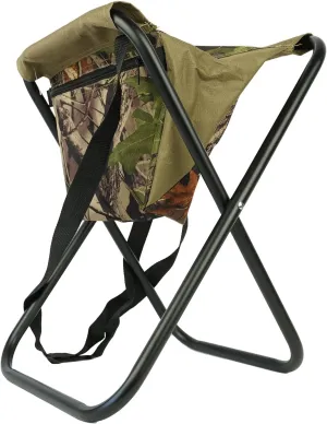 Outdoor Folding Chair - Compact and Comfortable Camping Chair with Bag. Durable Construction, Adjustable Carry Strap, Versatile for Fishing, Hunting and Hiking - Camouflage