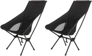 Outdoor Folding Chair Portable Camping Fishing Bench Picnic Leisure Recliner Camping Chair (Color : Schwarz)