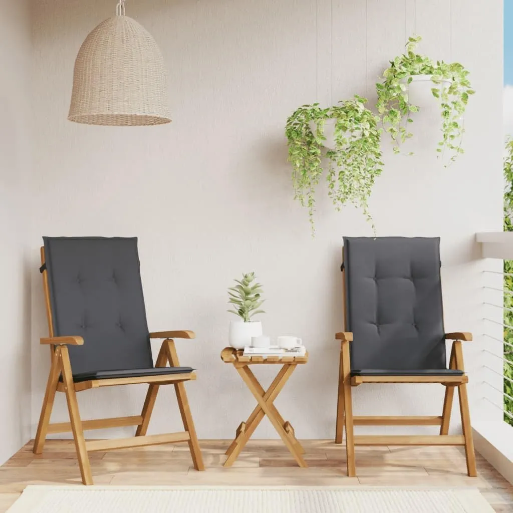 Outdoor Furniture Outdoor Chairs Front Porch Decor Reclining Patio Chairs with Cushions 2 pcs Solid Wood Teak