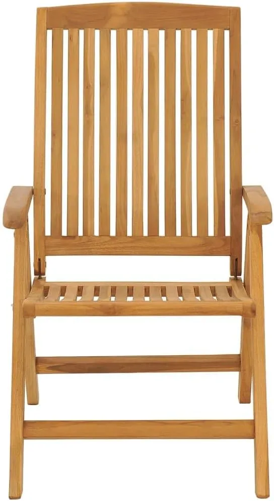 Outdoor Furniture Outdoor Chairs Front Porch Decor Reclining Patio Chairs with Cushions 4 pcs Solid Wood Teak