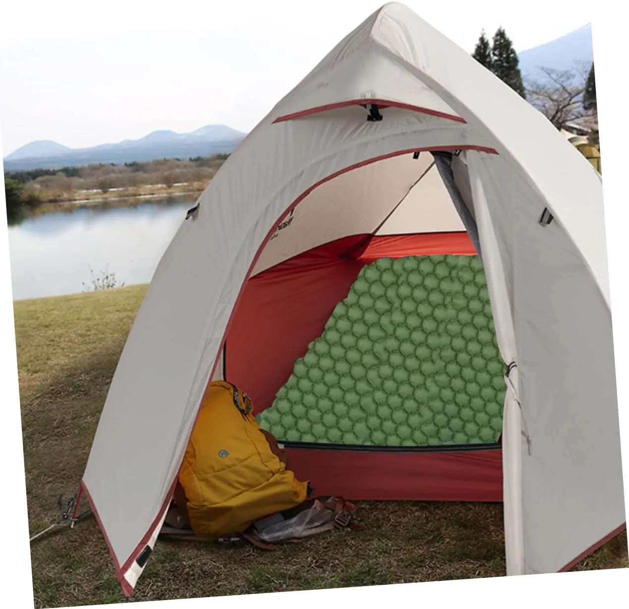 Outdoor Inflatable Sleeping Mat Camping Mattress for Backpacking and Hiking Portable Green Sleeping Pad