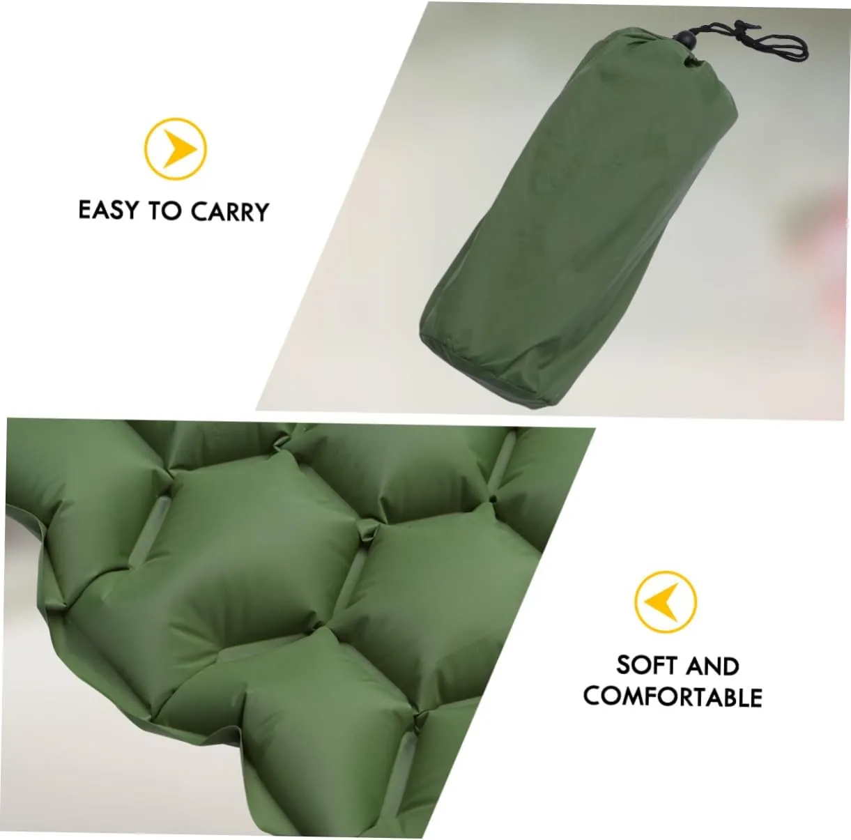 Outdoor Inflatable Sleeping Mat Camping Mattress for Backpacking and Hiking Portable Green Sleeping Pad