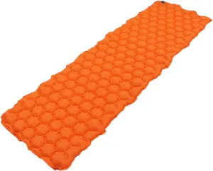 Outdoor Inflatable Sleeping Mat Portable Camping Mattress for Hiking Tent Use Lightweight Compact Design Orange