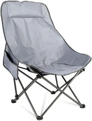 Outdoor Moon Chair, Folding Chair, high Back Chair, Camping Fishing Chair, Leisure Enlarged heightened Moon Chair(Gray)