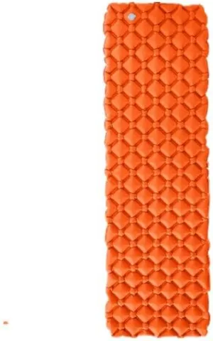 Outdoor Sleeping Pad Camping Inflatable Mattress Ultralight Air Cushion Travel Mat Folding Bed No Headrest for Travel Hiking (Orange)