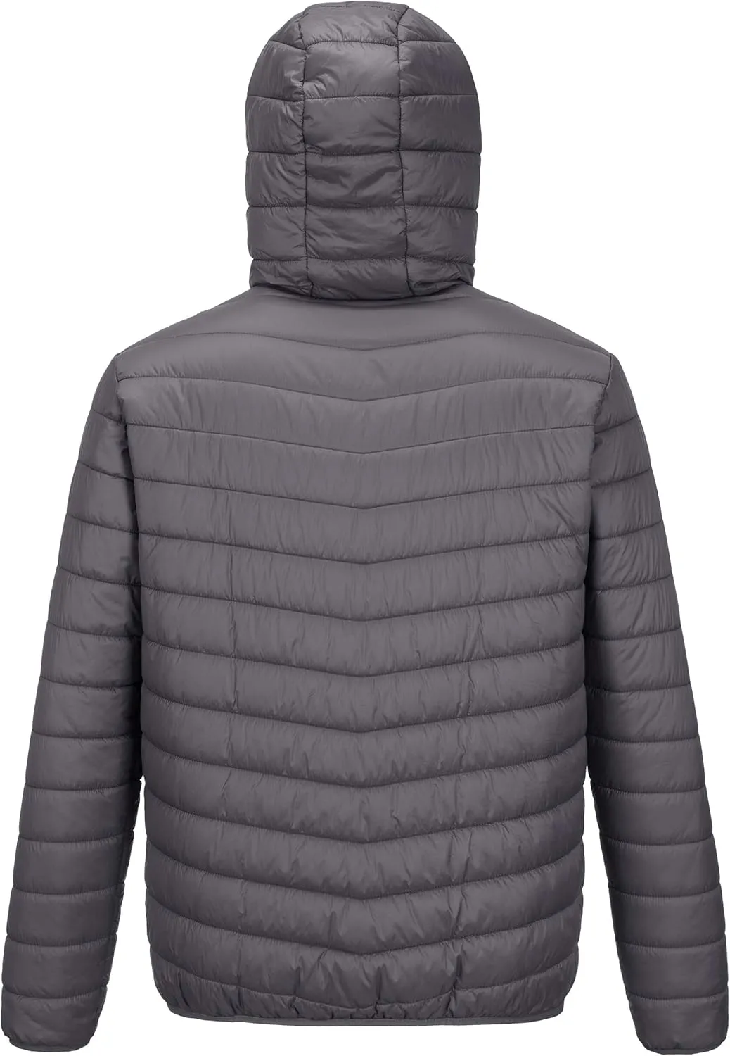 Outdoor Ventures Men's Lightweight Packable Hooded Puffer Jacket Insulated Winter Coat for Snow Ski Traveling