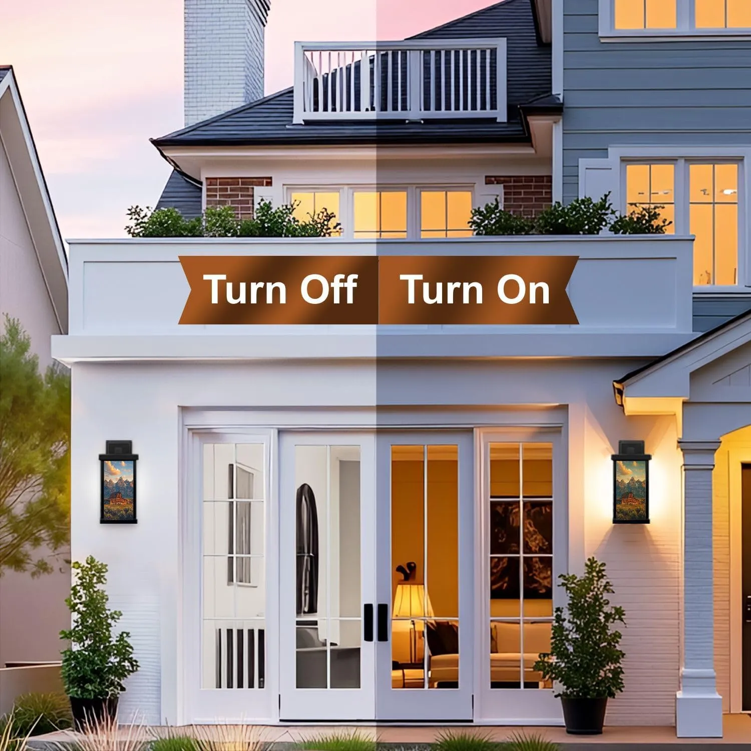 Outdoor Wall Lights Moulton Barn Tetons Morning Light Black Patio Light Fixture Waterproof Wall Sconce Lamp for Patio Deals Front Porch Decor Backyard Garage