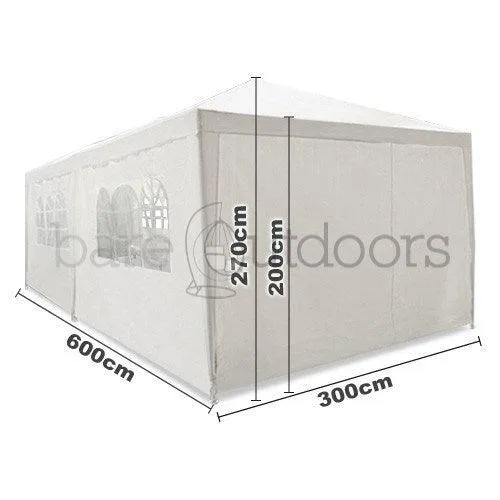 Outdoor Wedding Gazebo Tent 3m x 6m White